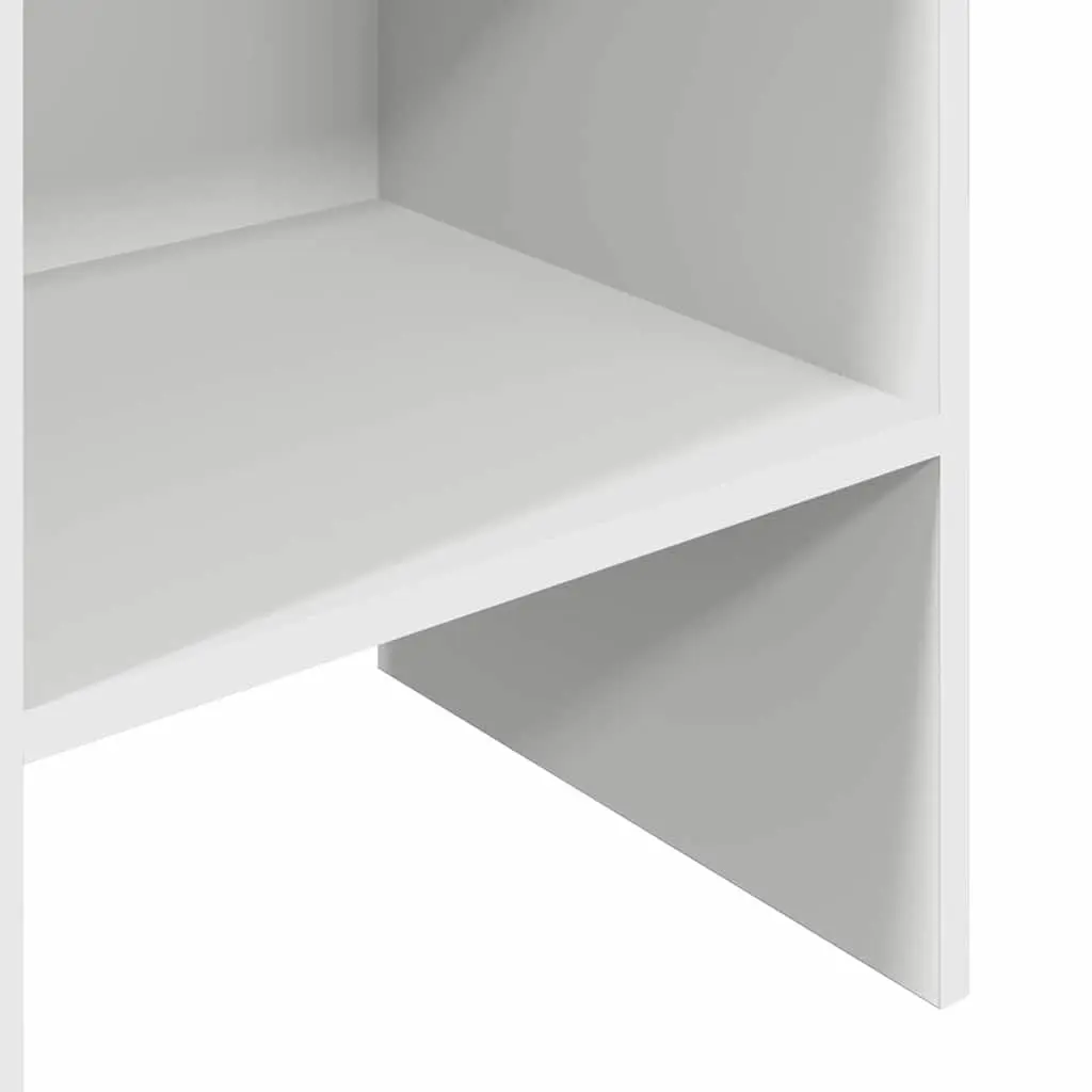 Book Cabinet Modern Storage Unit 5 Compartments White Engineered Wood