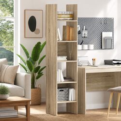 Book Cabinet in Sonoma Oak 40x35x180 cm with 5 Compartments