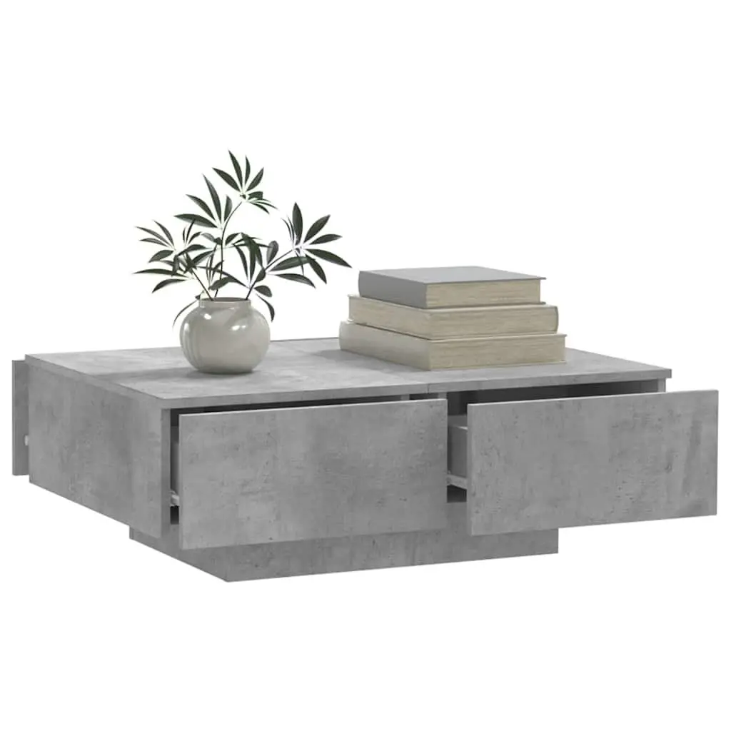 Coffee Table Stable Surface 90x60x31 cm Grey Engineered Wood