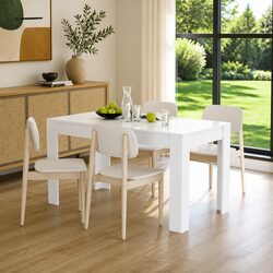 Sturdy White Dining Table with Clean Lines