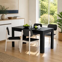 Engineered Wood Dining Table with Black Finish