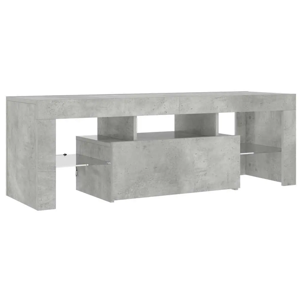 TV Stand LED Lights Media Storage Unit Grey 120cm