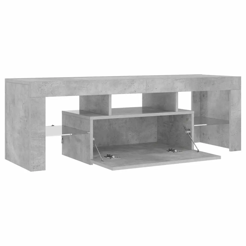 TV Stand LED Lights Media Storage Unit Grey 120cm