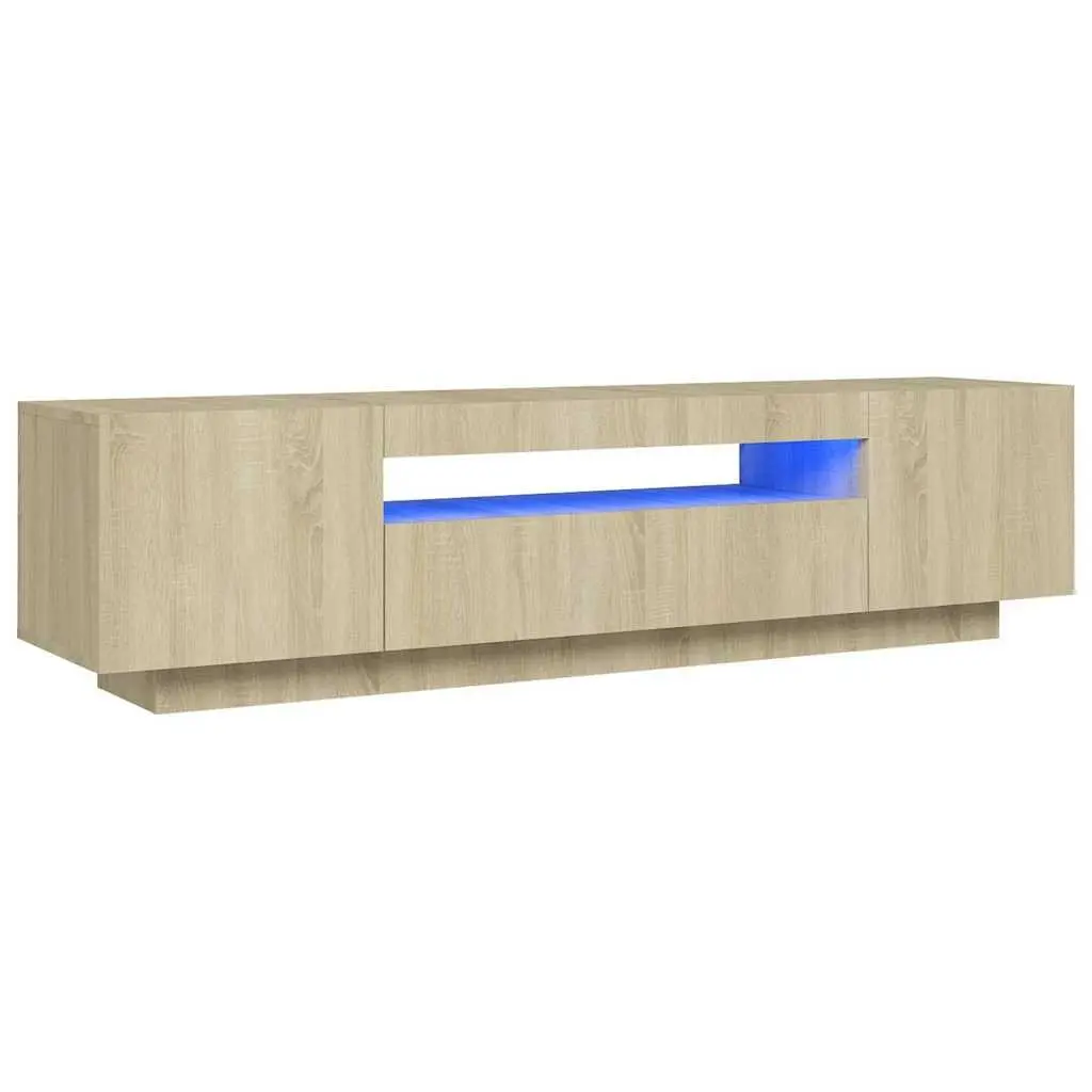 TV Cabinet with RGB LED Lights Spacious Brown Sonoma Oak
