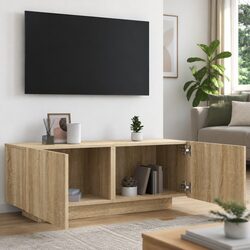 Engineered Wood TV Cabinet Unit in Sonoma Oak Brown