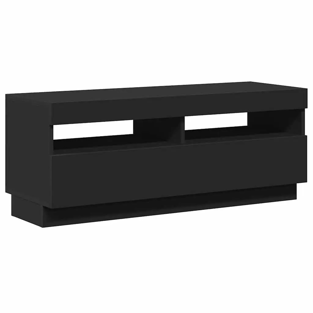 TV Cabinet with RGB LED Lights Spacious Storage Black 100 x 35 x 40 cm