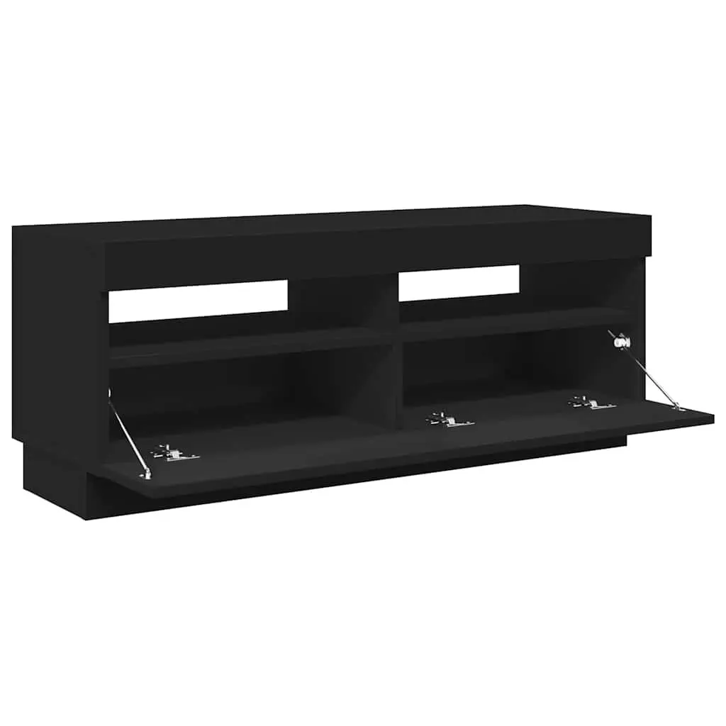 TV Cabinet with RGB LED Lights Spacious Storage Black 100 x 35 x 40 cm