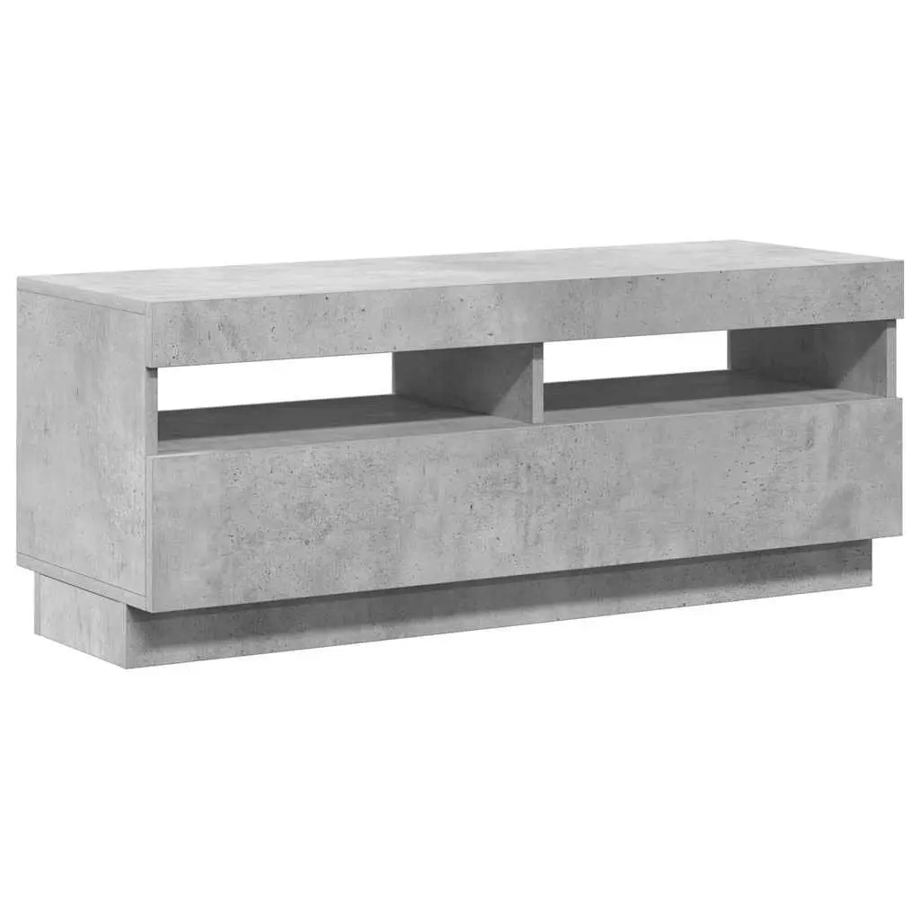 TV Stand Grey with RGB LED Lights Media Storage Unit 100 x 35 x 40 cm
