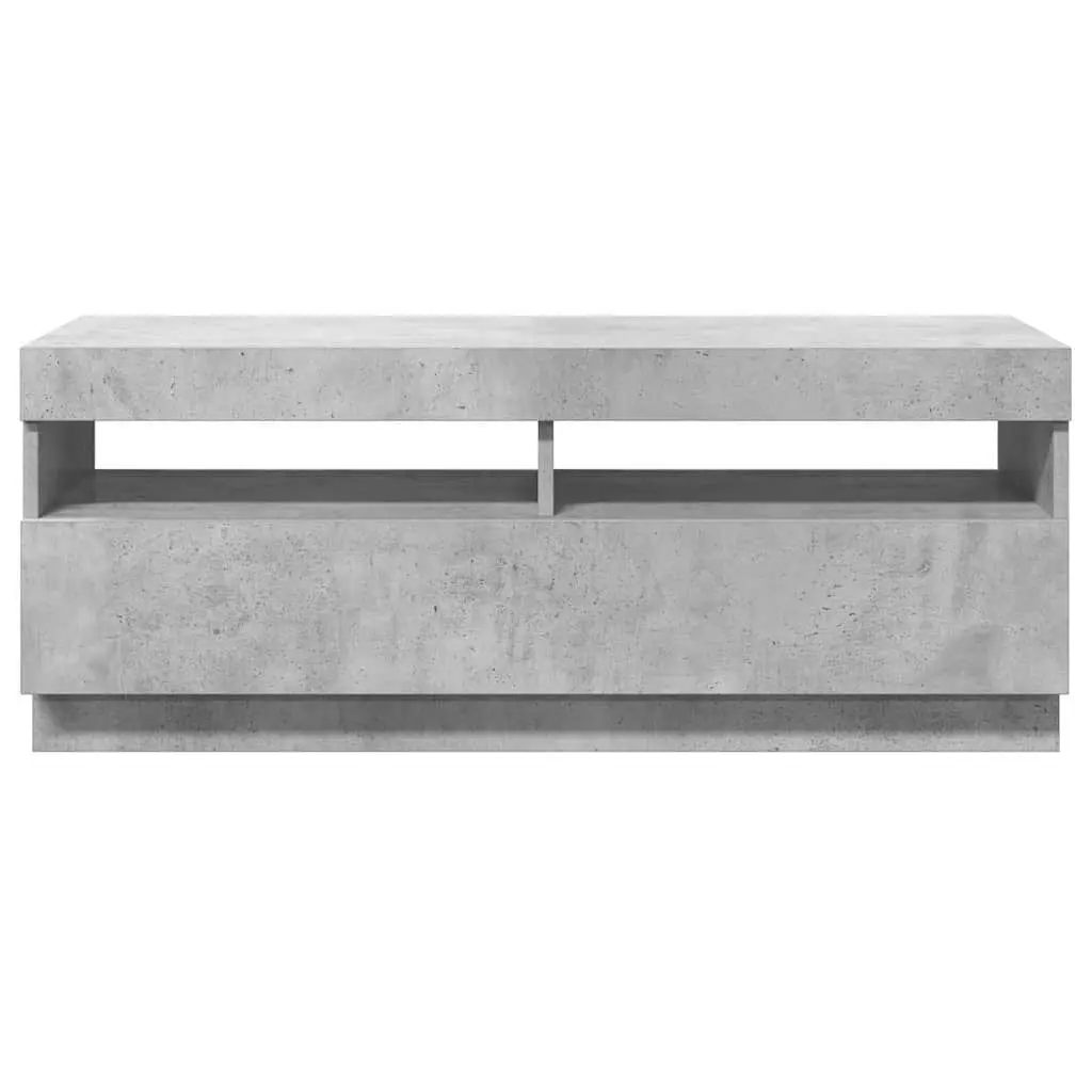 TV Stand Grey with RGB LED Lights Media Storage Unit 100 x 35 x 40 cm
