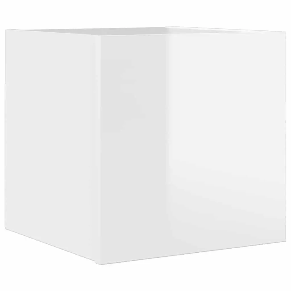 Wall Mounted TV Cabinet Space Saving High Gloss White 30.5 x 30 x 30 cm