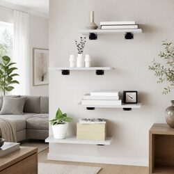 Engineered Wood White Bookshelf Boards 4 pcs 40x20x1.5 cm