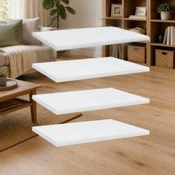 Bookshelf Boards - 4 Pieces in White, 40x30x1.5 cm