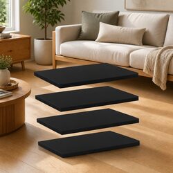 4 pcs Black Bookshelf Boards 40x30x1.5 cm Engineered Wood