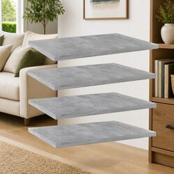 4 Grey Bookshelf Boards - Engineered Wood 40x30x1.5 cm