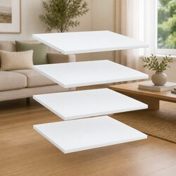 4 Pack White Floating Shelf Boards with Engineered Wood