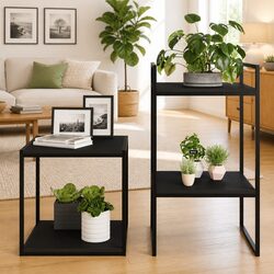Engineered Wood Black Floating Shelves - 4 Pack