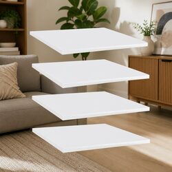 Set of 4 Floating Shelf Boards in High Gloss White