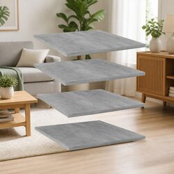 Set of 4 Grey Wall Mount Shelf Boards in Engineered Wood