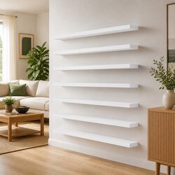 White Bookshelf Boards 8 pcs Engineered Wood 60x10x1.5 cm