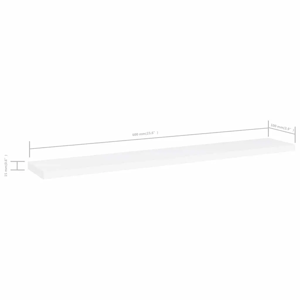 Bookshelf Boards White 60x10x1.5 cm Engineered Wood Storage Shelves 8 Piece