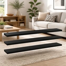 Black Bookshelf Panels 4-Piece Set, 60x10x1.5 cm