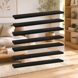 Black Engineered Wood Bookshelf Panels - 8 Pack