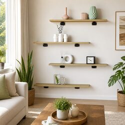 Engineered Wood Bookshelf Boards, 8-Piece Set in Brown