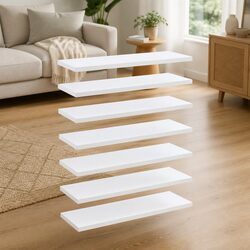 Sleek and Modern White Bookshelf Boards 8 pcs