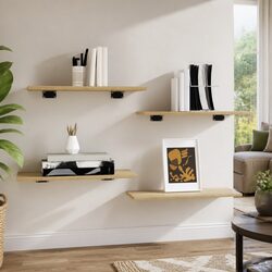 Bookshelf Boards - Engineered Wood in Sonoma Oak, 4 Pieces
