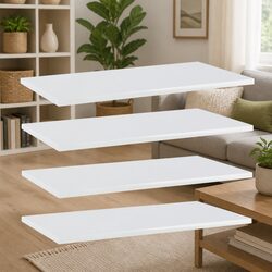 4-Piece Floating Shelf Board Set in White for Storage