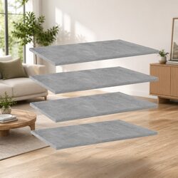Floating Shelf Boards in Grey Engineered Wood Set of 4