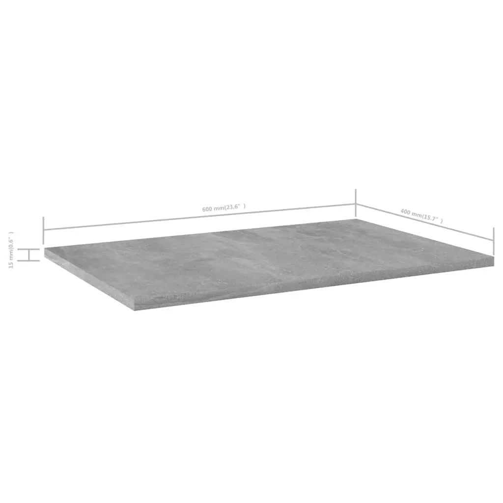 Floating Shelves Engineered Wood Grey 60x40x1.5 cm 4 Piece Set Bookshelf Boards
