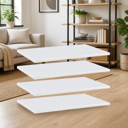 Wall-Mounted Floating Shelf Boards Set of 4 in White