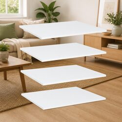 4 Pack White Engineered Wood Shelf Boards for Walls