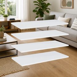 Floating Wall Mount Bookshelf Boards - 4 Piece Set
