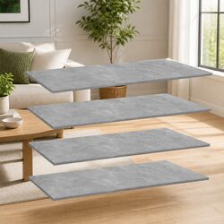 4 Piece Grey Floating Bookshelf Board Set
