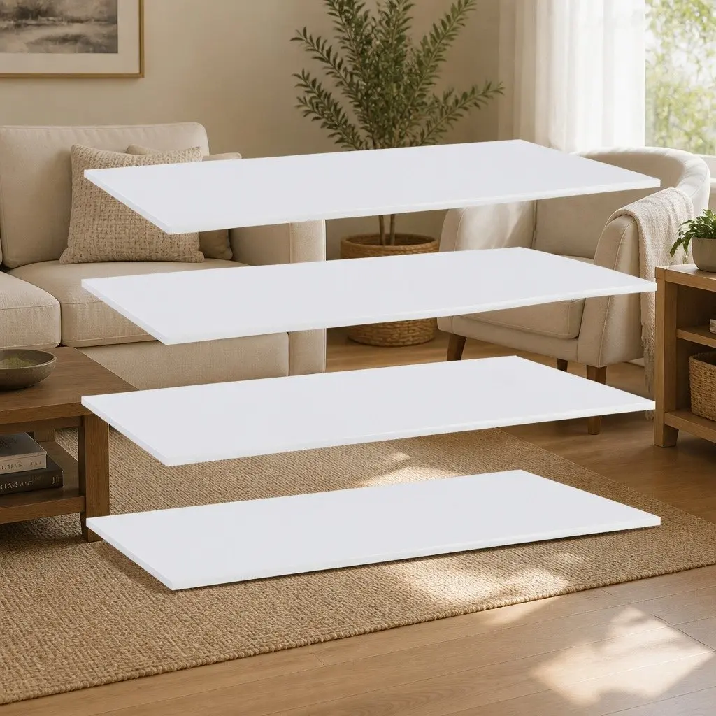Floating Shelf Boards Easy to Clean 80 x 30 cm White 4 Piece