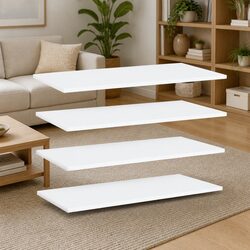 Set of 4 Floating Shelf Boards in White - Functional Display