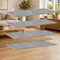 Set of 4 Floating Bookshelf Boards in Grey Engineered Wood