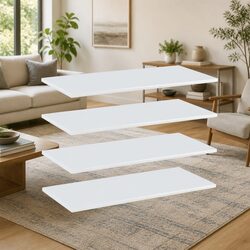 Floating Shelves 4 Pack Wall-Mounted Gloss White