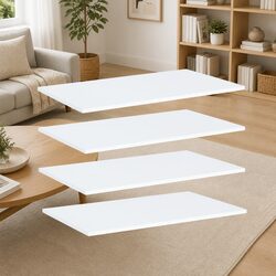 White Wall Mounted Floating Shelf Boards - 4 Pack