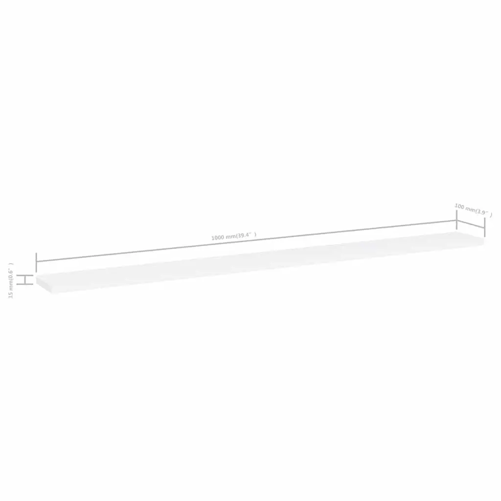 Bookshelf Boards Floating Shelves Storage 100 x 10 x 1.5 cm White 8 Pieces