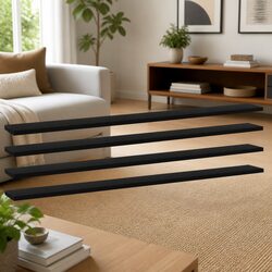 Engineered Wood Black Floating Shelf Set of 4