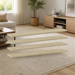 4-Piece Brown Engineered Wood Floating Shelf Boards