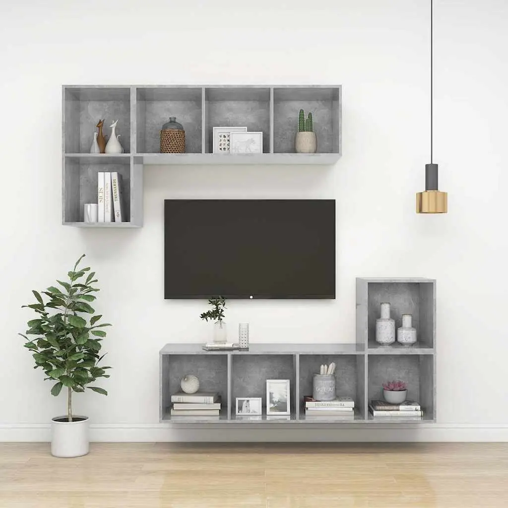 Wall Cabinet Floating Storage Shelf Engineered Wood Grey 37cm