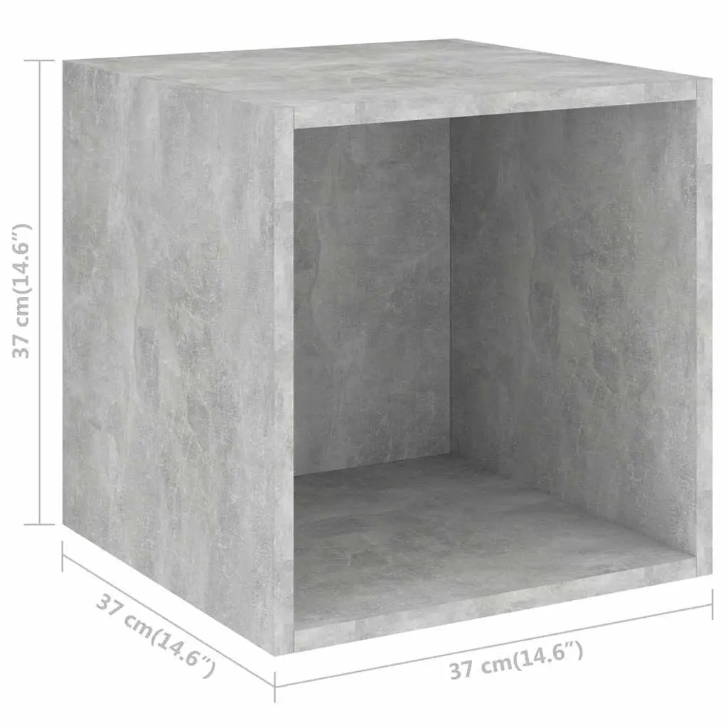 Wall Cabinet Floating Shelf Storage Unit Grey 37x37x37 cm Engineered Wood Pair