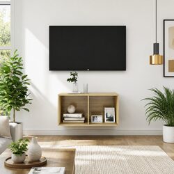 TV Cabinet Wall-mounted Brown Engineered Wood 37x37x72cm