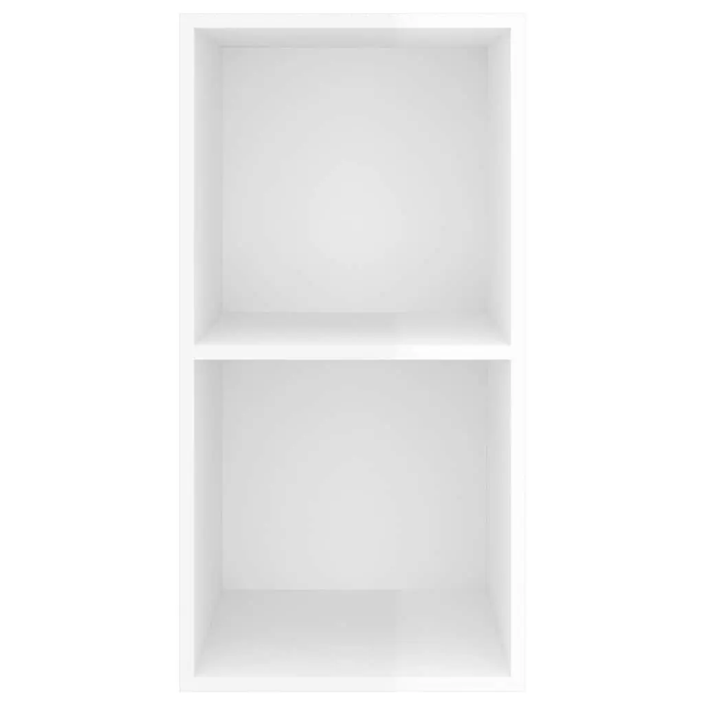 Wall-mounted TV Cabinet High Gloss 2 Compartment White 37 x 37 x 72 cm