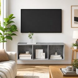 Engineered Wood Wall-mounted TV Cabinet Grey 37x37x107cm