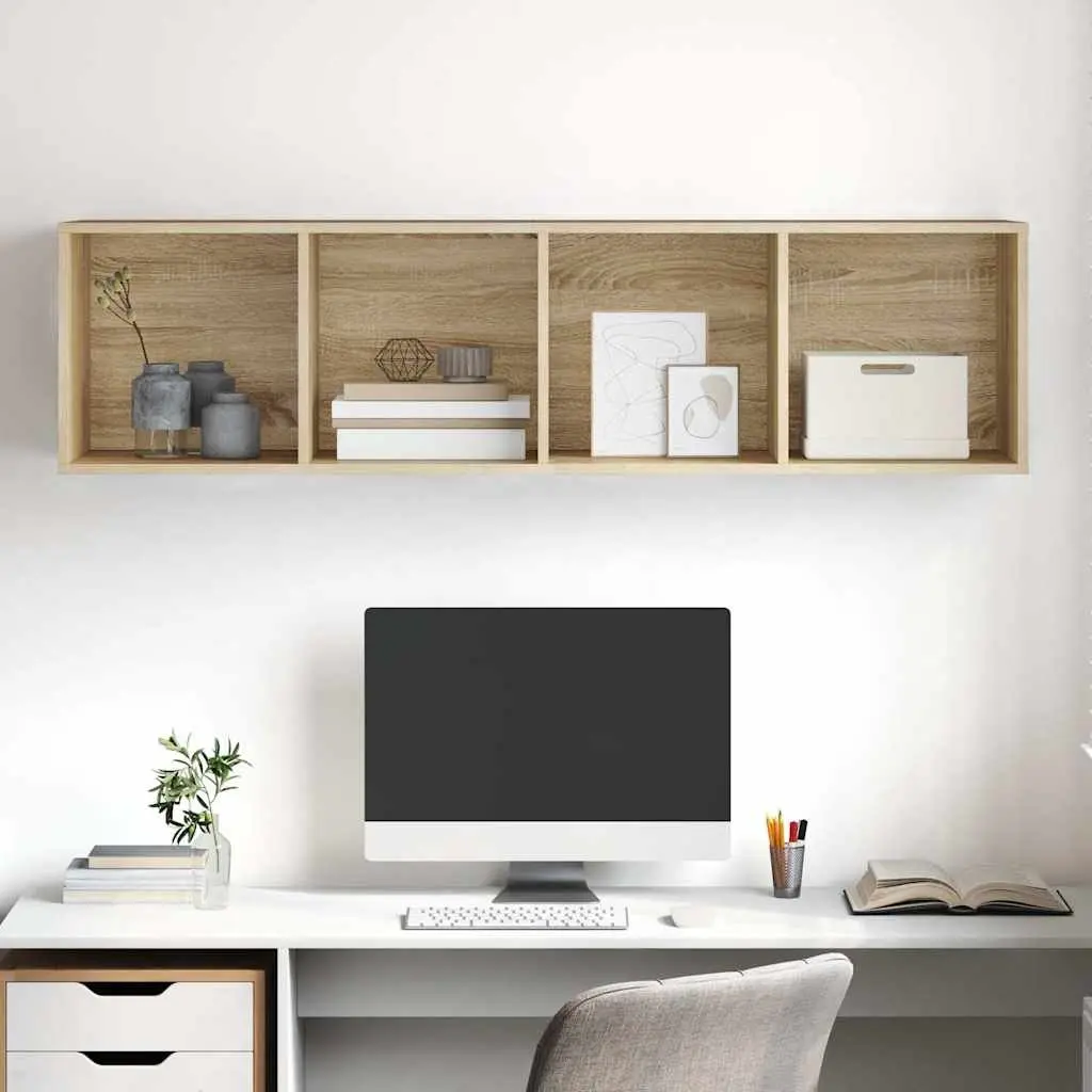 Wall-mounted TV Cabinet Space-saving 37 x 37 x 142.5 cm Brown